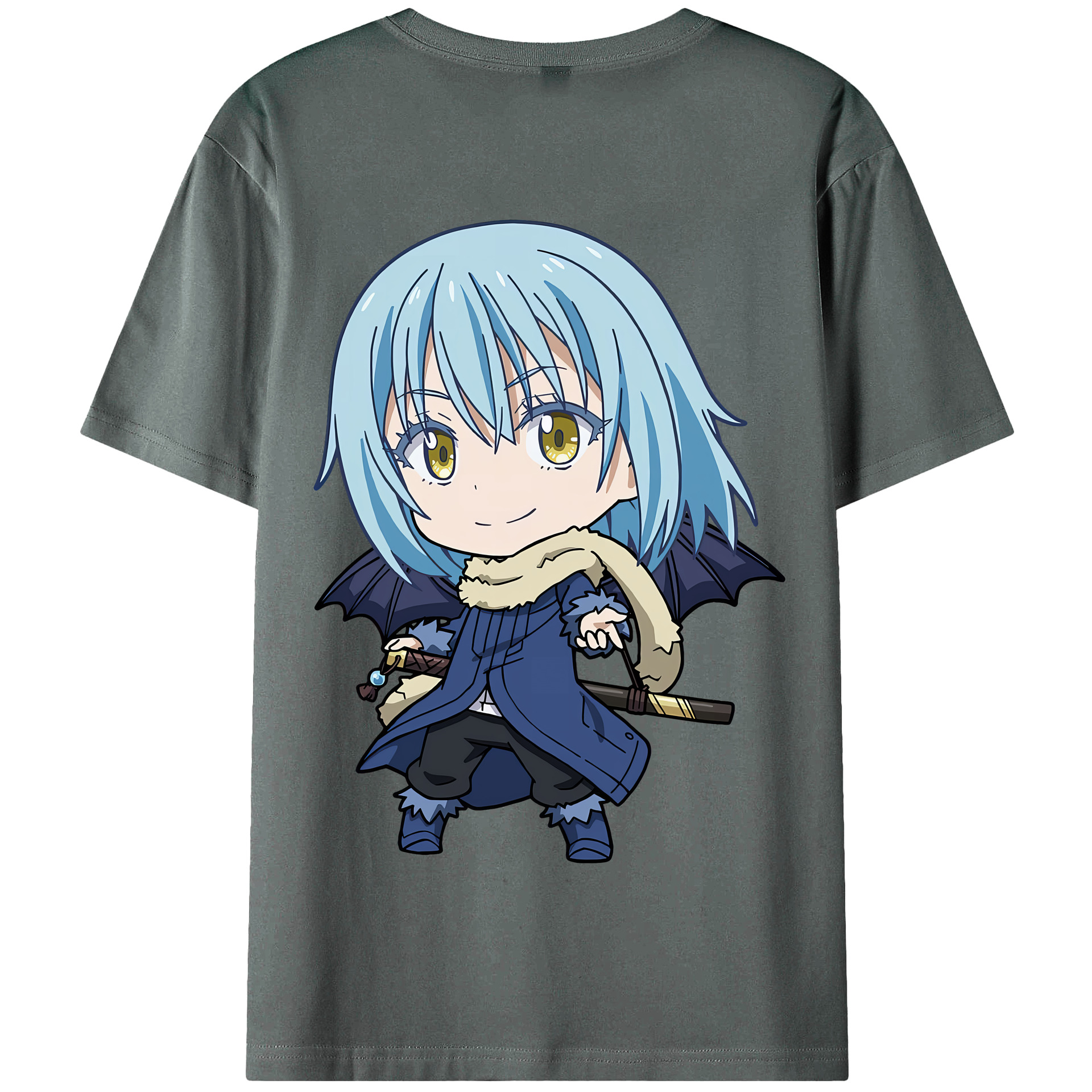 （画像用） 転スラ Regarding Reincarnated to Slime 綿100％半袖Tシャツ（背面プリント）